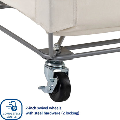 Seville Classics Commercial Heavy-Duty Canvas Laundry Hamper with Wheels - Bellso