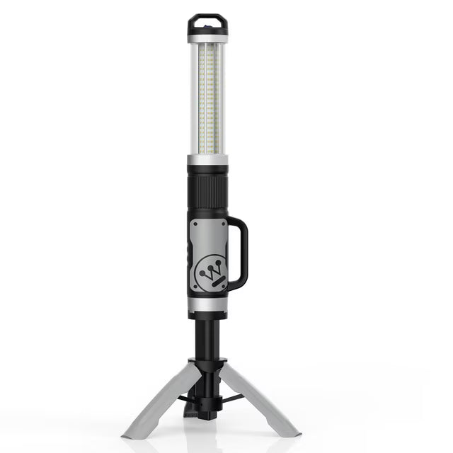 Westinghouse 5000 Lumen Rechargeable LED Work Light with Tripod & Power Bank, Cordless Portable Light for Jobsite, Garage & Emergency Use, 5000K Bright White