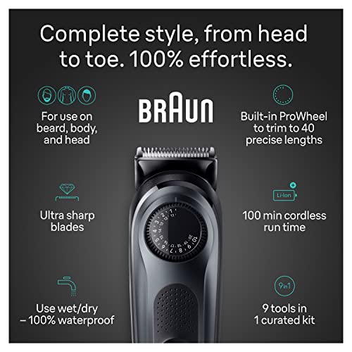 Braun All-in-one Style Kit Series 5 Aio5490 Rechargeable 9-in-1 Body, Beard & Hair Trimmer - Bellso