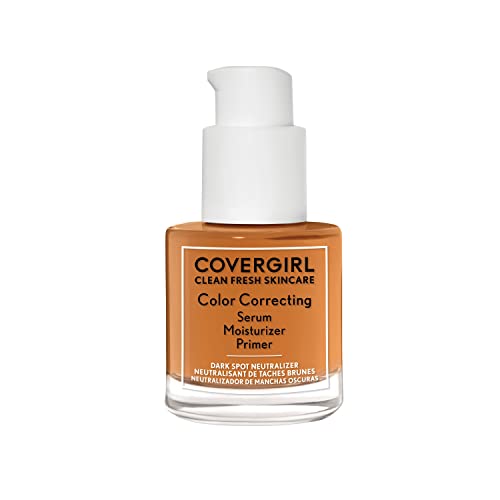 COVERGIRL Clean Fresh Skincare Color Correcting Serum Moisturizer Primer with Niacinamide, Ceramide Complex and TRUCLEAN Avocado 30.0 ML BROWN - Bellso
