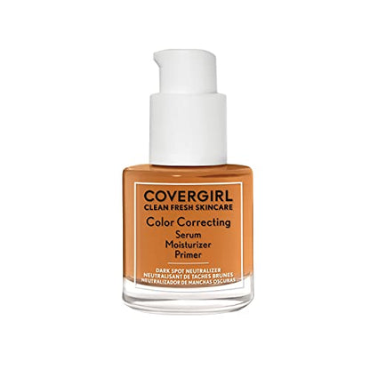 COVERGIRL Clean Fresh Skincare Color Correcting Serum Moisturizer Primer with Niacinamide, Ceramide Complex and TRUCLEAN Avocado 30.0 ML BROWN - Bellso