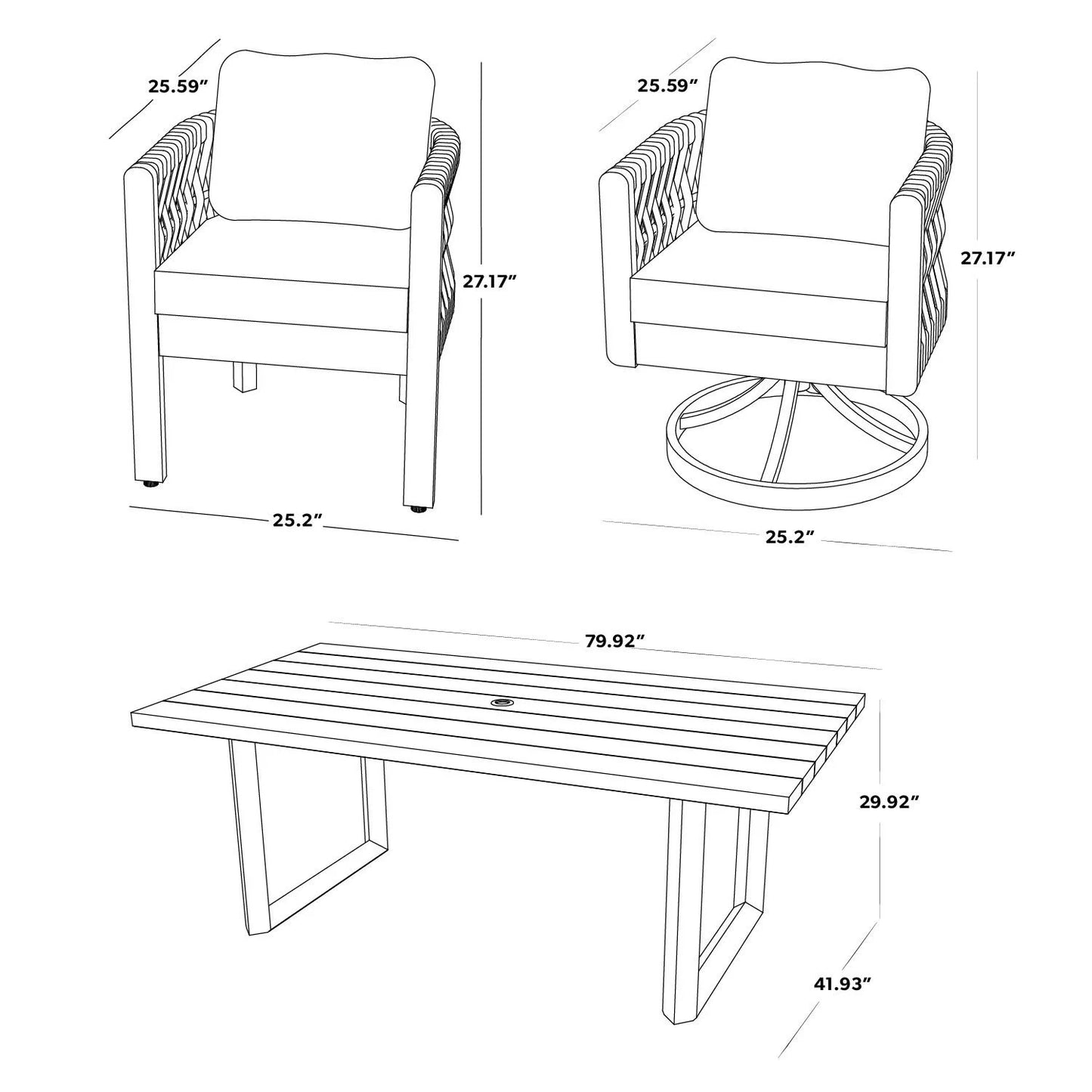 Member's Mark Halifax Dining Set with Sunbrella Fabric, 7pc - Bellso
