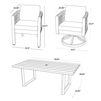 Member's Mark Halifax Dining Set with Sunbrella Fabric, 7pc - Bellso