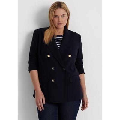 Lauren Ralph Lauren Plus Size Double-Breasted Blazer - Lauren Navy - Bellso