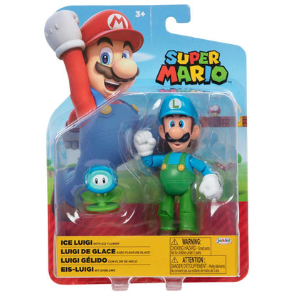 Super Mario Ice Luigi with Ice Flower 4-in Action Figure
