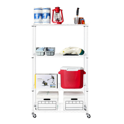 Seville Classics UltraDurable 4-Tier Nsf Steel Wire Shelving System - White