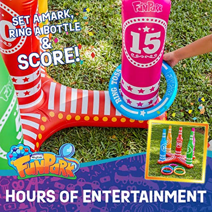 FunPark Ring Toss Outdoor Games – Giant Pool Toys 3 Feet Tall Inflatable Pool Accessories Outdoor Toys for Kids Adults and Family - Bellso