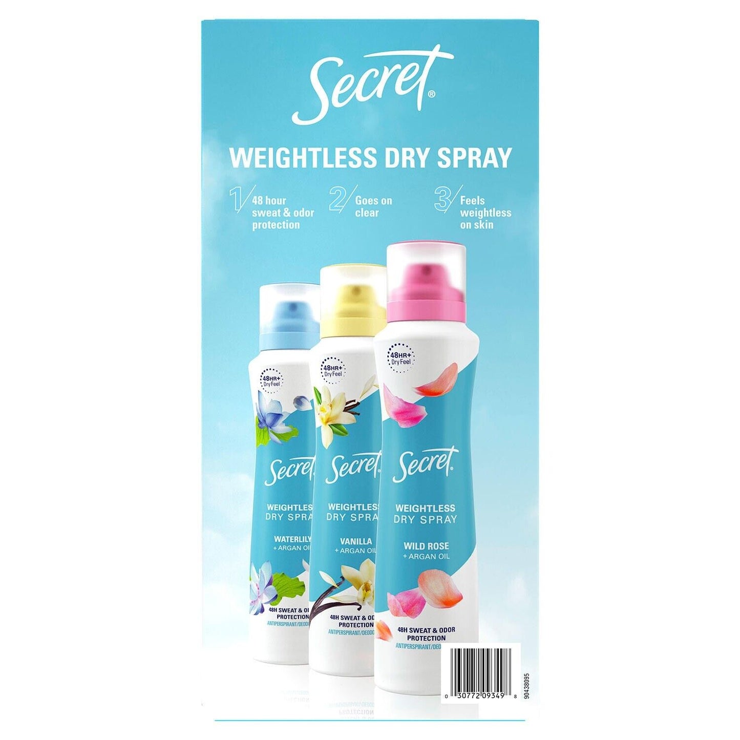 Secret Dry Spray Antiperspirant Deodorant for Women  Vanilla  Wild Rose and Waterlily (4.1 Oz.  3 Pk.) - Bellso