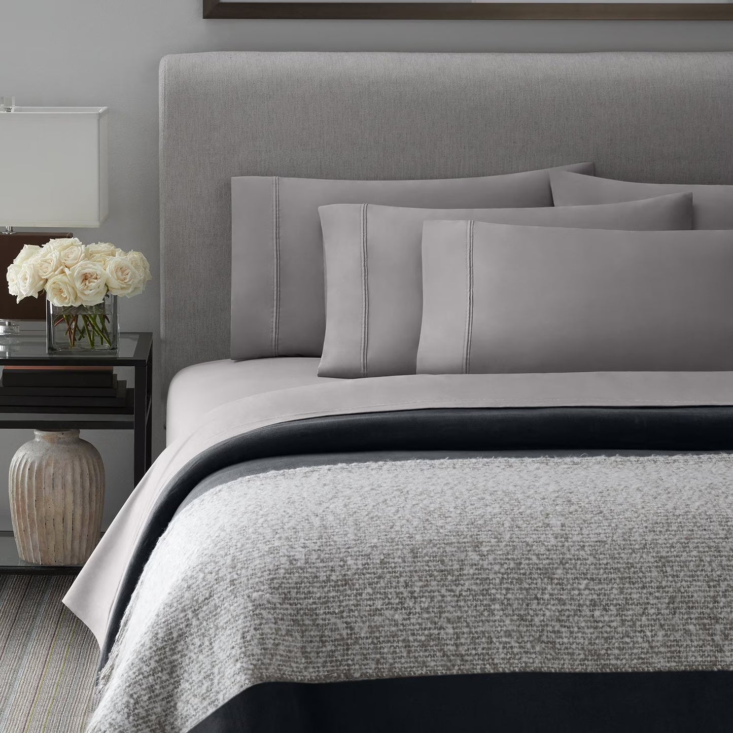 Member's Mark Hotel Egyptian Cotton 6-Piece Solid Sheet Set, 700 Thread Ct Queen