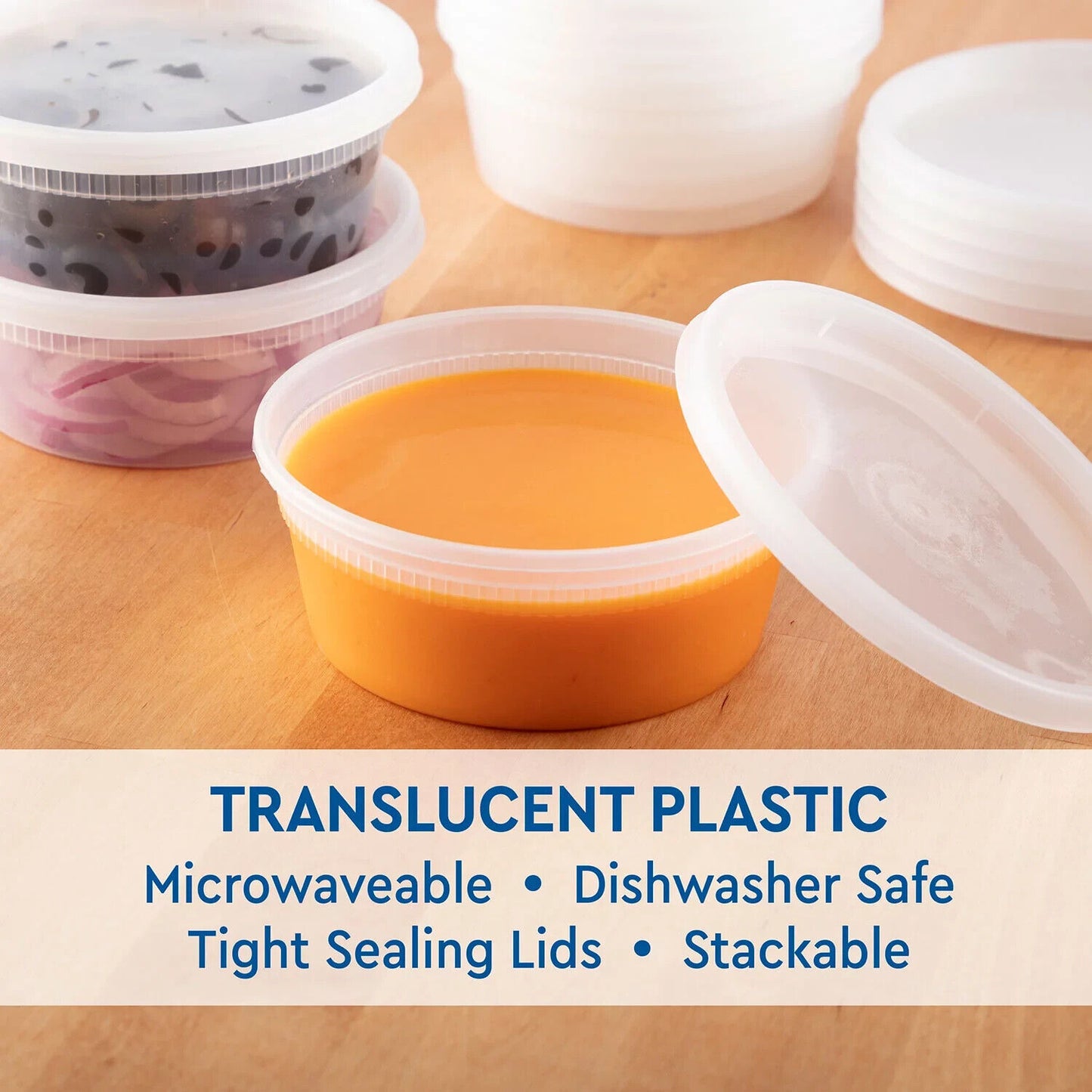 Member's Mark Deli Container with Tight-Sealing Lid (8 Oz., 240 Ct.)