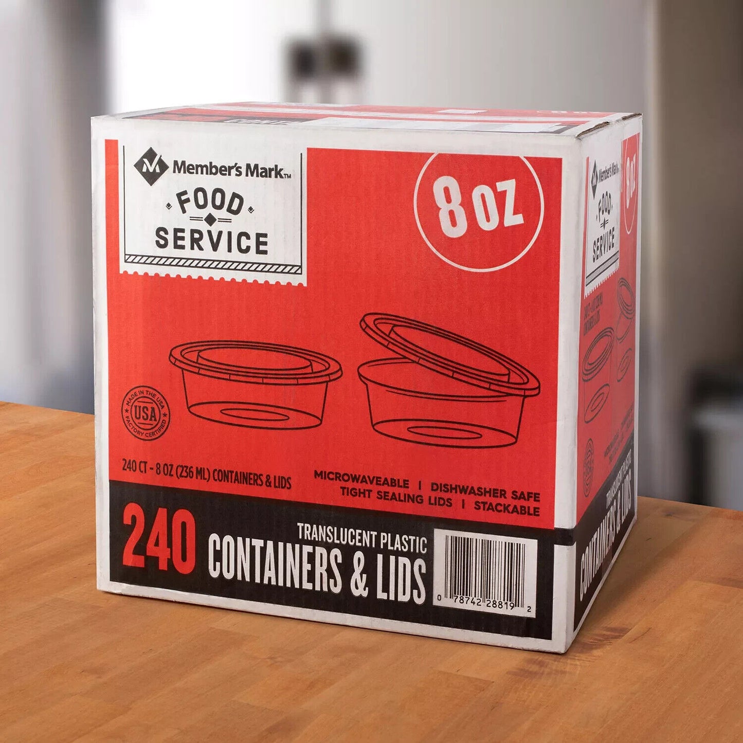 Member's Mark Deli Container with Tight-Sealing Lid (8 Oz., 240 Ct.)