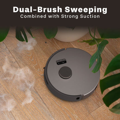 BObsweep Bio Robot Vacuum & Mop for Multi-Surface with Self-Emptying Dock, LiDAR Smart Mapping, Wi-Fi, 5000Pa - Riverstone