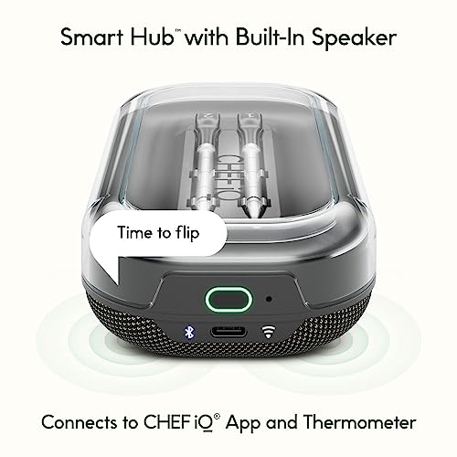 CHEF IQ Sense Smart Wireless Ultra-Thin Meat Thermometer  Unlimited Range  Bluetooth & Wifi  - 2 Probe Set with Smart Hub