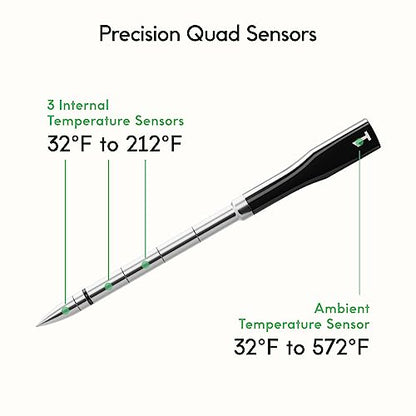 CHEF IQ Sense Smart Wireless Ultra-Thin Meat Thermometer  Unlimited Range  Bluetooth & Wifi  - 2 Probe Set with Smart Hub