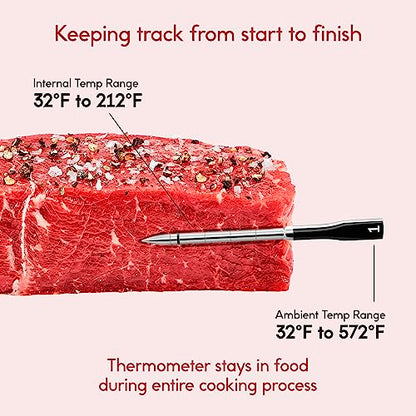 CHEF IQ Sense Smart Wireless Ultra-Thin Meat Thermometer  Unlimited Range  Bluetooth & Wifi  - 2 Probe Set with Smart Hub