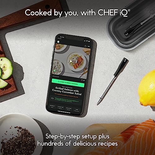 CHEF IQ Sense Smart Wireless Ultra-Thin Meat Thermometer  Unlimited Range  Bluetooth & Wifi  - 2 Probe Set with Smart Hub