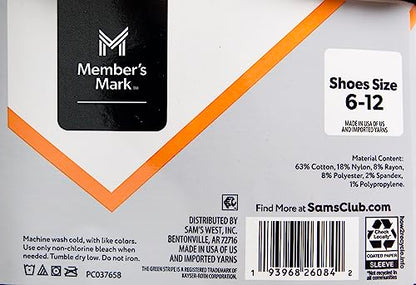 Member's Mark Men's No Show Socks, Black, 10 Pairs - Bellso