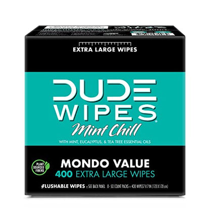 DUDE Wipes Mint Dispenser Pack Club Box  Mint Chill (8 Pack  50 Count) - Bellso