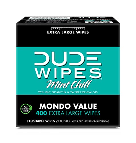 DUDE Wipes Mint Dispenser Pack Club Box  Mint Chill (8 Pack  50 Count) - Bellso
