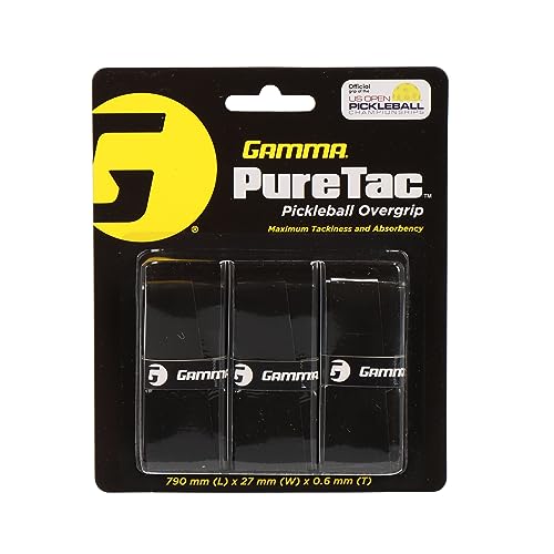 Gamma Pickleball PureTac Overgrip 3 Pack Pickleball Overgrips Black