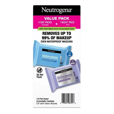 Neutrogena Makeup Remover and Night Calming Cleansing Towelettes (125 Count)