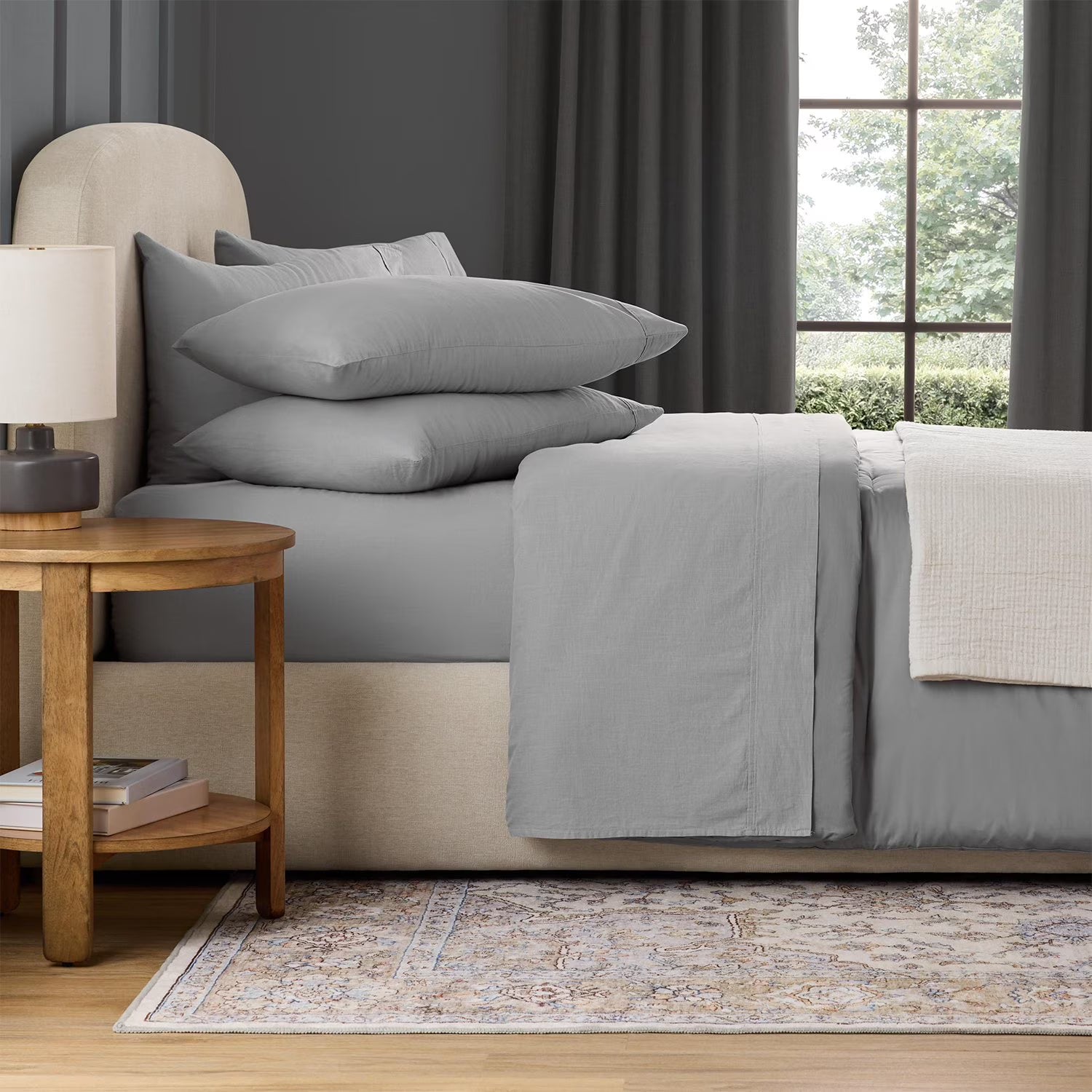 Member's Mark Washed Cotton Textured Sheet Set KING - Bellso