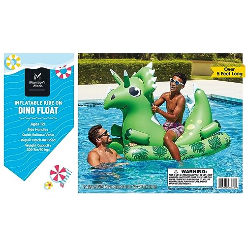 Member's Mark™ Inflatable Ride-on Pool Float with Handles - Dinosaur - Bellso