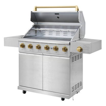 Gordon Ramsay Collections (STORE DISPLAY USED)THOR Kitchen Outdoor Stainless Steel 6-Burner Gas Grill w/ Cover