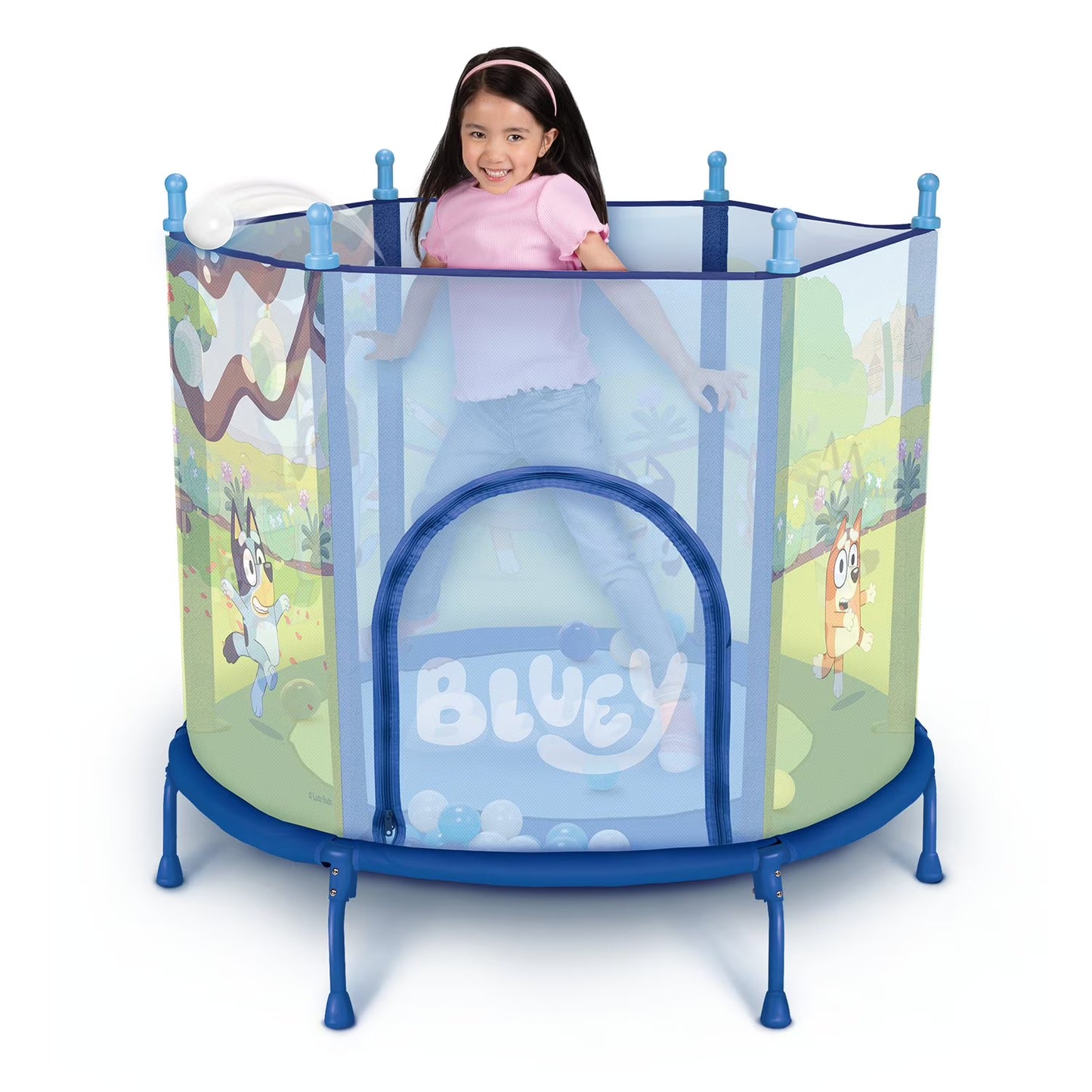 Bluey 4 Kids Trampoline With Soft Play Balls