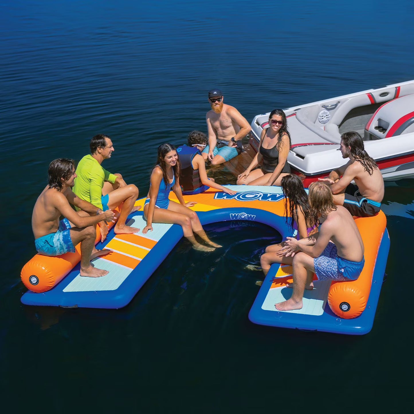 Wow Cosmos Island 10x 9Ft.  Fun Dock Easy Portability with 12-Volt High Pressure Pump