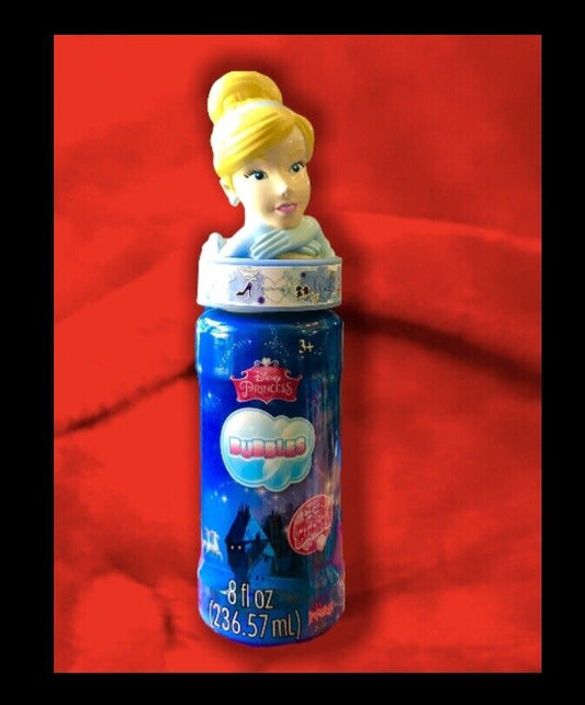 Disney Princess Cinderella Super Miracle Bubbles 8oz,refillable with 3D Topper - Bellso