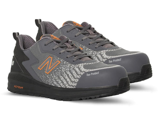New Balance Work & Safety Speedware Comp Toe EH PR SR Men's Shoes Grey/Orange : 12 EE - Wide, Leather