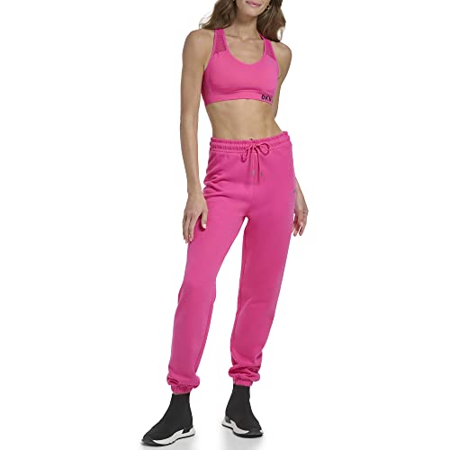 DKNY Women's Performance Classic Seamless Mesh Support Yoga Running Bra, Beetroot, Small - Bellso