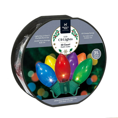Member's Mark LED C9 Lights, Multi Color (50 Count) - Bellso