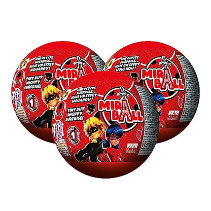 Ladybug, 4-1 Capsule Collectible Toy, Surprise Miraball with Expanding Plush Kwami, Collectible Character Metal Case, Glittery Stickers & Hanging - Bellso