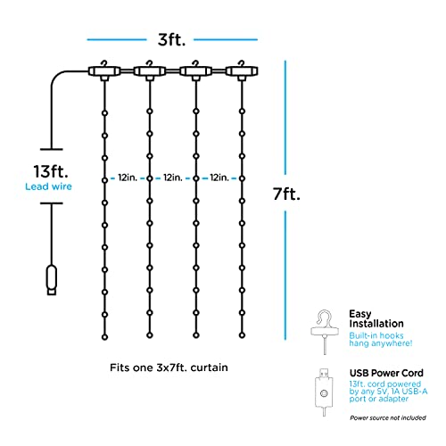 Enbrighten Basics Series 3 X7  RGB Curtain Fairy Lights - Bellso