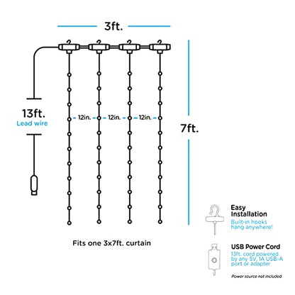 Enbrighten Basics Series 3 X7  RGB Curtain Fairy Lights - Bellso