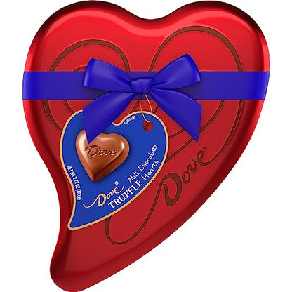 Dove Milk Chocolate Truffles Valentines Day Heart Tin 2.72oz - Bellso