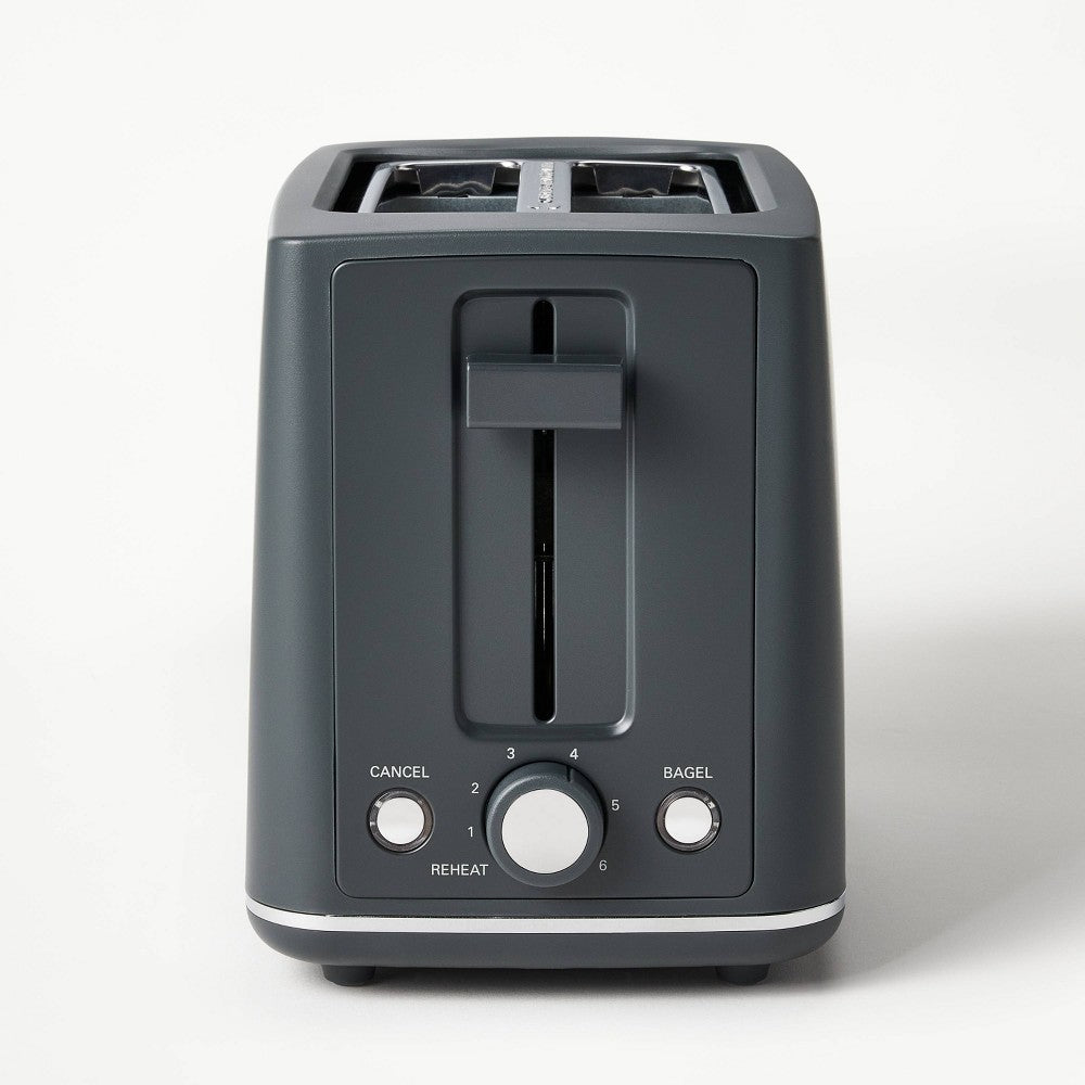 Figmint 2 Slice Toaster with Thin Chrome Band Gray - Bellso