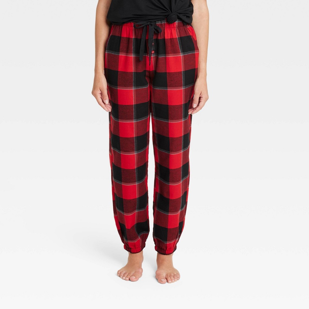 Women's Flannel Jogger Pants - Stars Above™ Red/Black L - Bellso