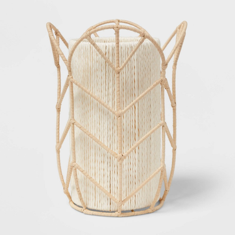 Rattan Tulip Cylinder Bedside Kids' Lamp (Light Bulbs Not Included) - Pillowfort™: Nightlight for Kids, 60W Max, E26 Base - Bellso