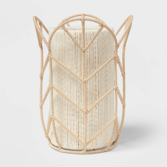 Rattan Tulip Cylinder Bedside Kids' Lamp (Light Bulbs Not Included) - Pillowfort™: Nightlight for Kids, 60W Max, E26 Base - Bellso