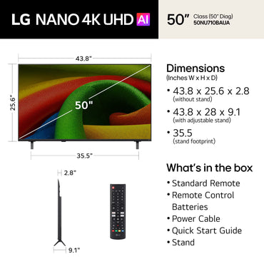 LG 50" NU710B Series 4K UHD AI Smart TV