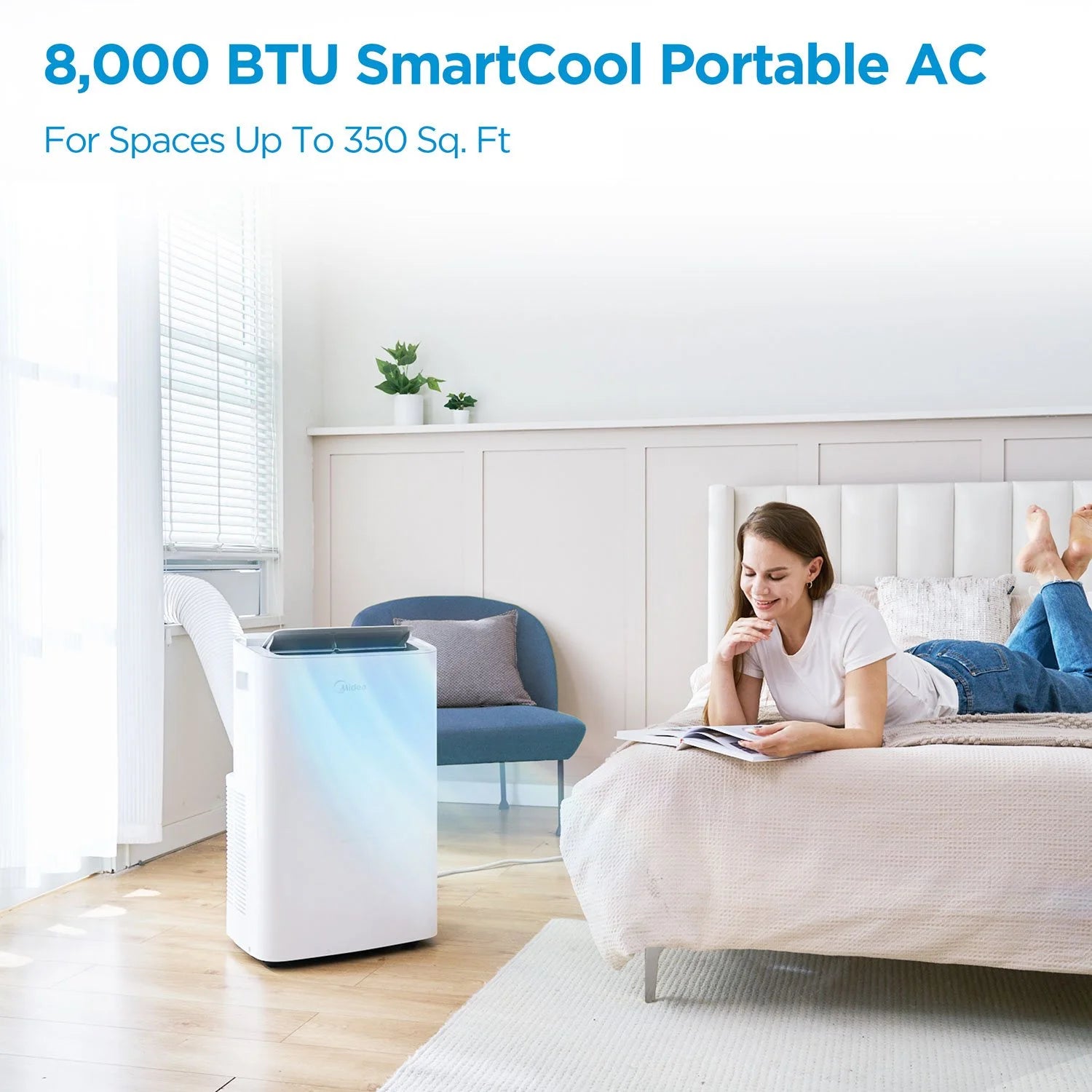 Midea MAP08S1XWTS 8,000 BTU DOE/12,000 BTU Ashrae Smartcool Portable AC - Bellso