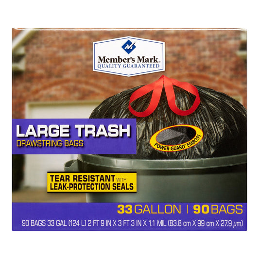 Member's Mark Power-Guard Drawstring Bags - 33 Gal. - 90 Count