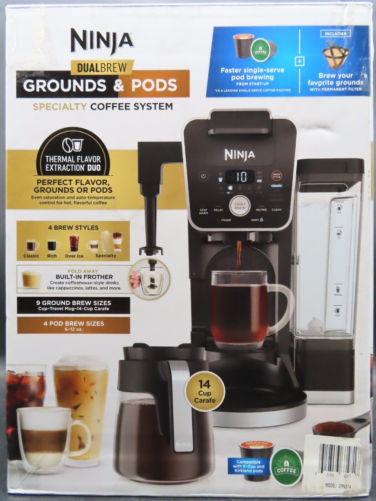 Ninja DualBrew Grounds & Pods Specialty Coffee Maker (CFP451A) - Bellso