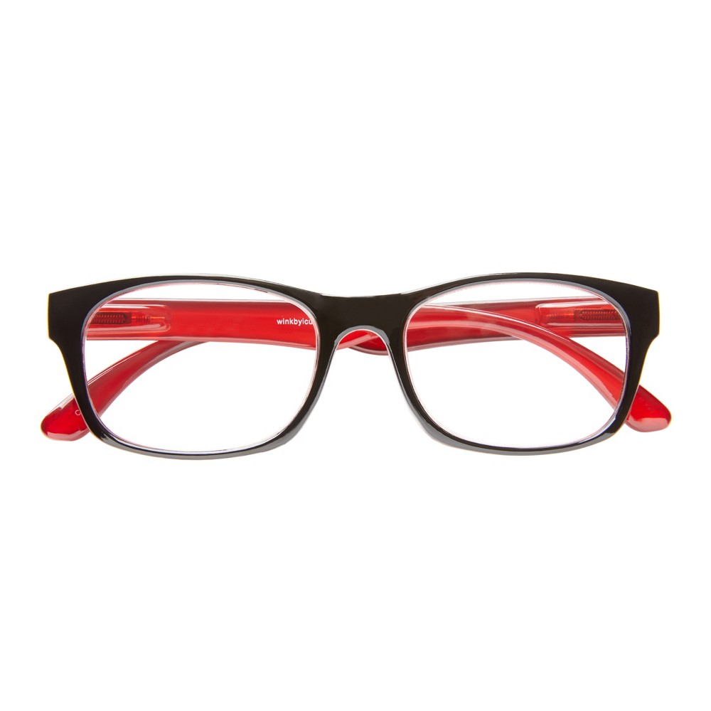 ICU Eyewear Wink Glendale Black Red Reading Glasses +2.50 - Bellso