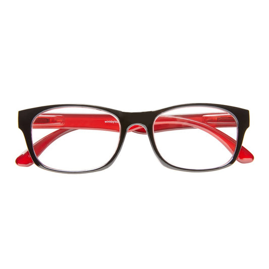 ICU Eyewear Wink Glendale Black Red Reading Glasses +2.50 - Bellso