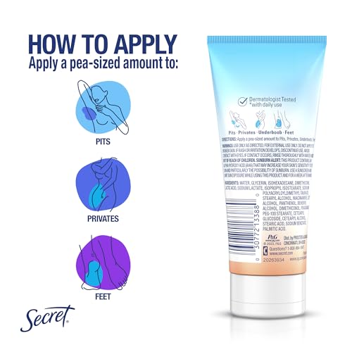 Secret, Whole Body Deodorant, Aluminum Free, Invisible Cream, Unscented, 3 Oz (85 G) - Bellso
