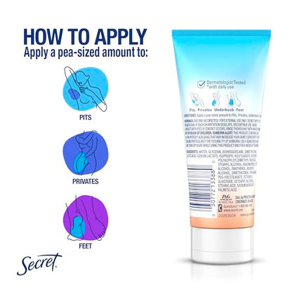 Secret, Whole Body Deodorant, Aluminum Free, Invisible Cream, Unscented, 3 Oz (85 G) - Bellso